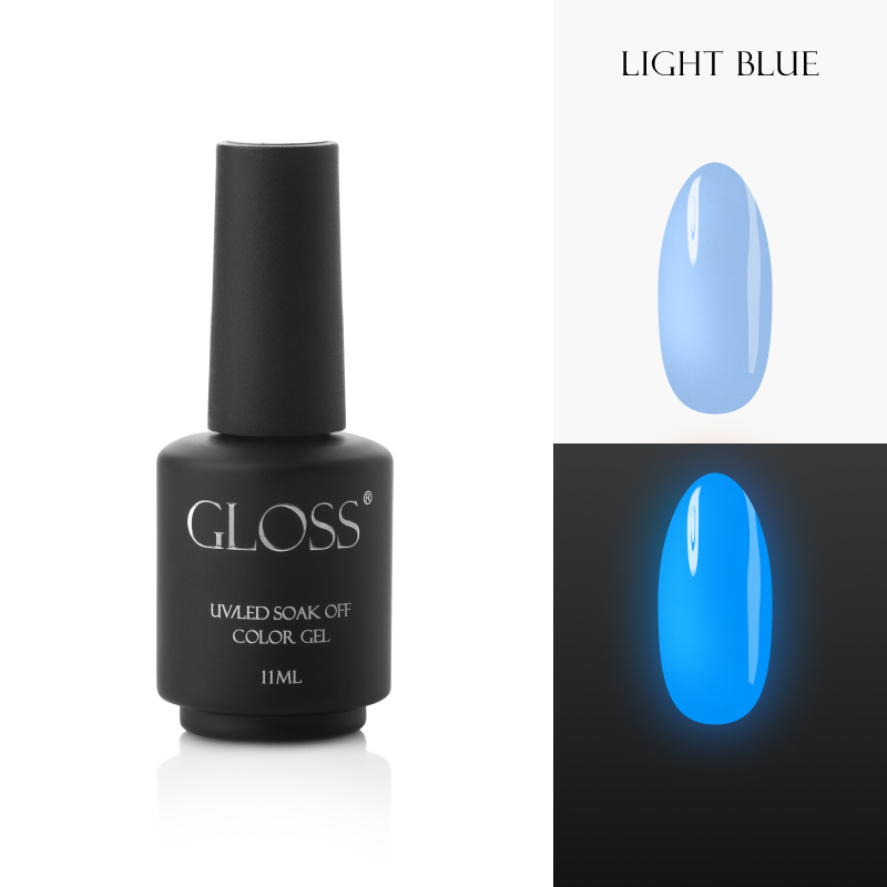 Luminescent gel polish Light Blue Elf, 11 ml